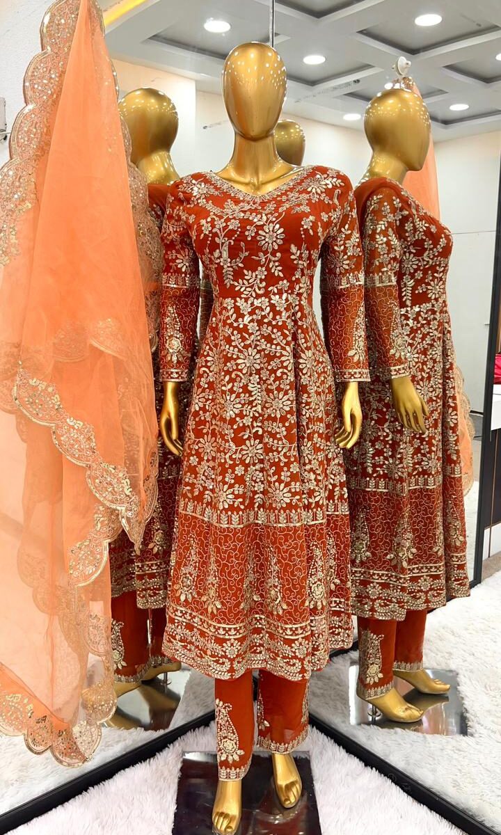 georgette suit, anarkali