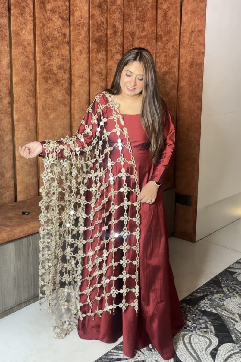 ANARKALI WITH SHEESH MAHAL DUPATTA