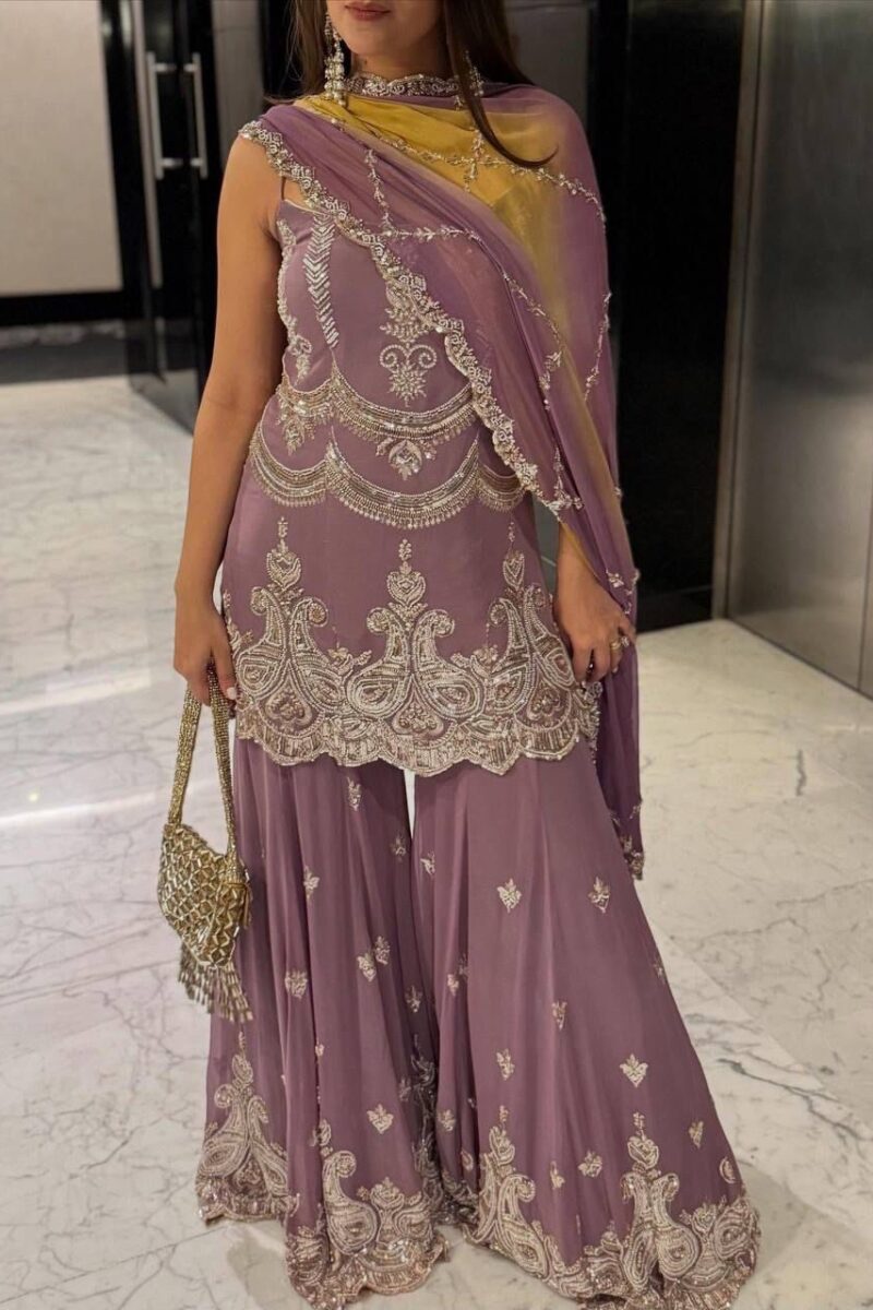Lilac Cascade Sharara Set