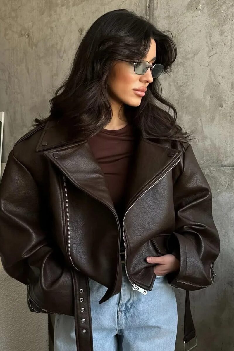 Mocha leather jacket