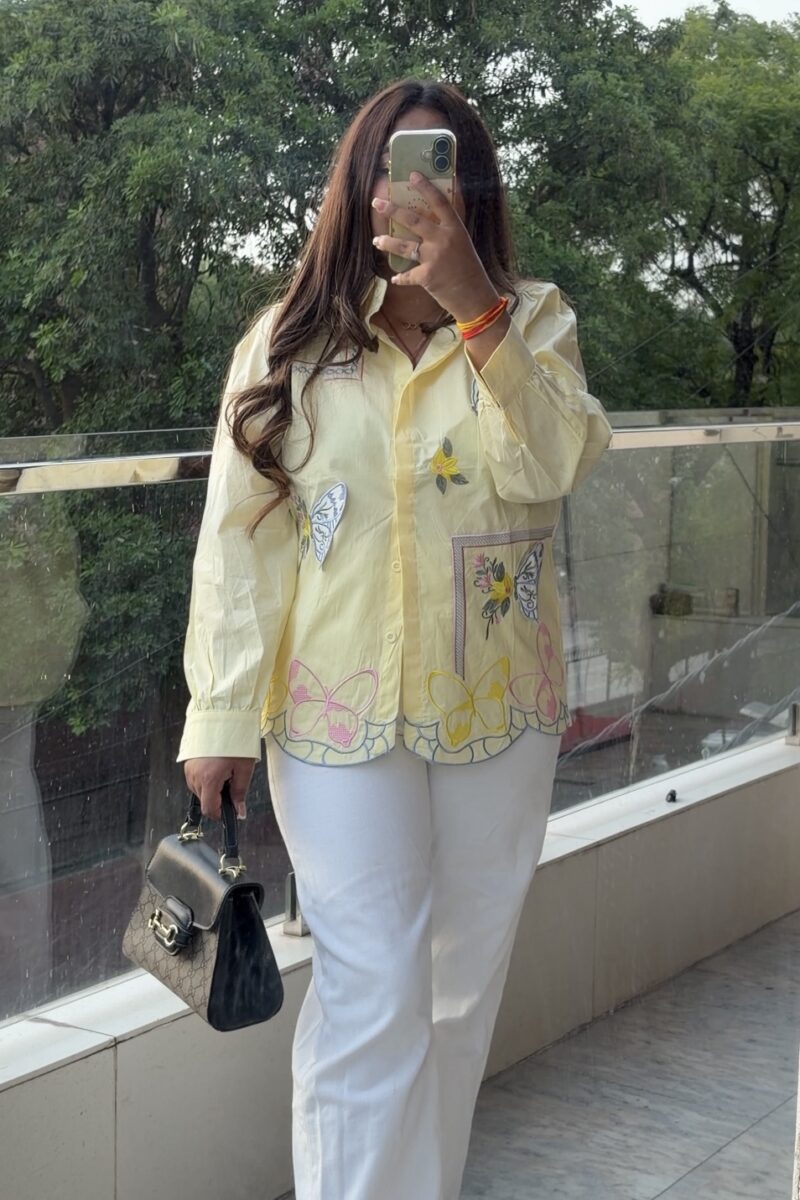 Butterfly bloom cotton shirt