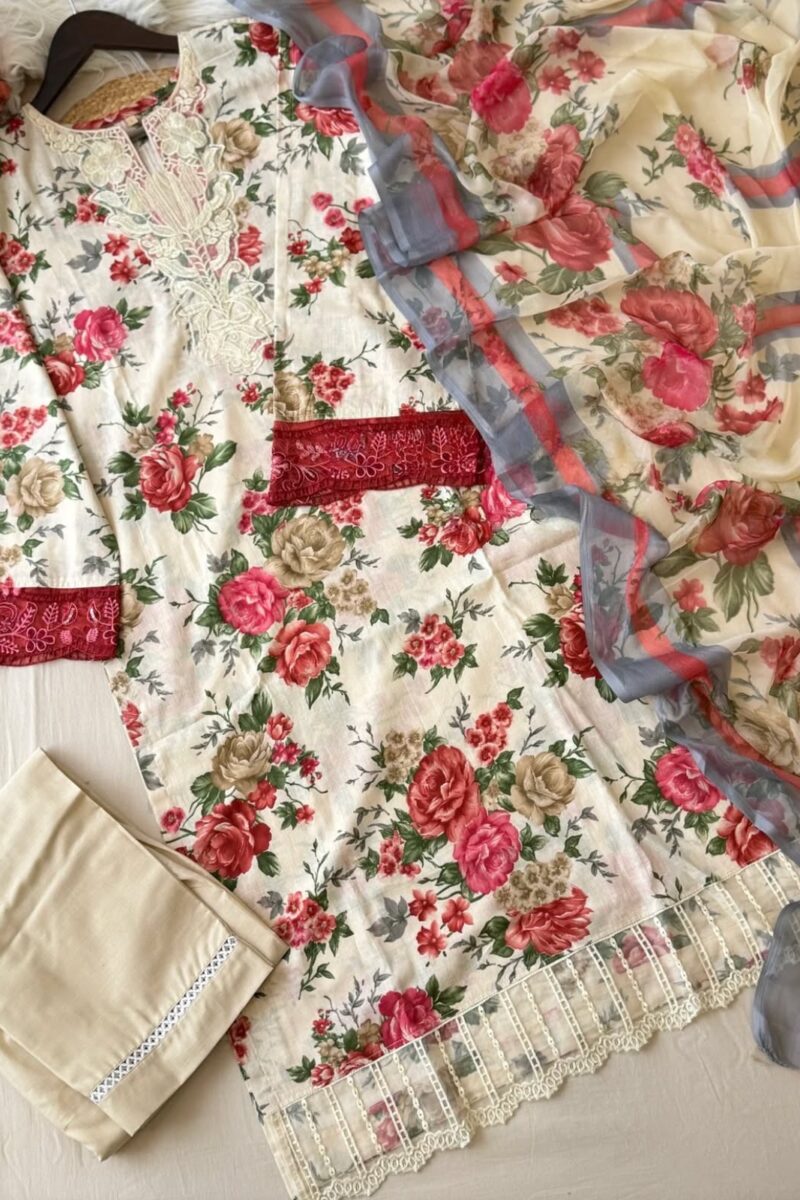 Floral pakistani suit