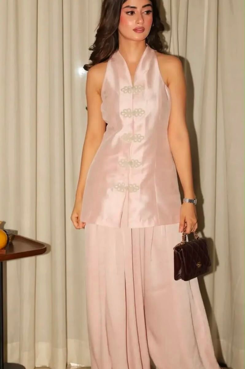 Rosé & Azure Handwork Balloon Pants Coord Set
