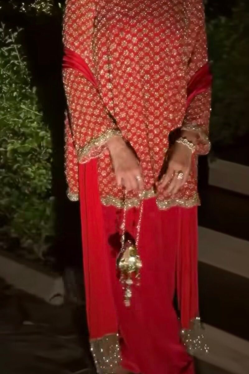 Orange handwork farshi set