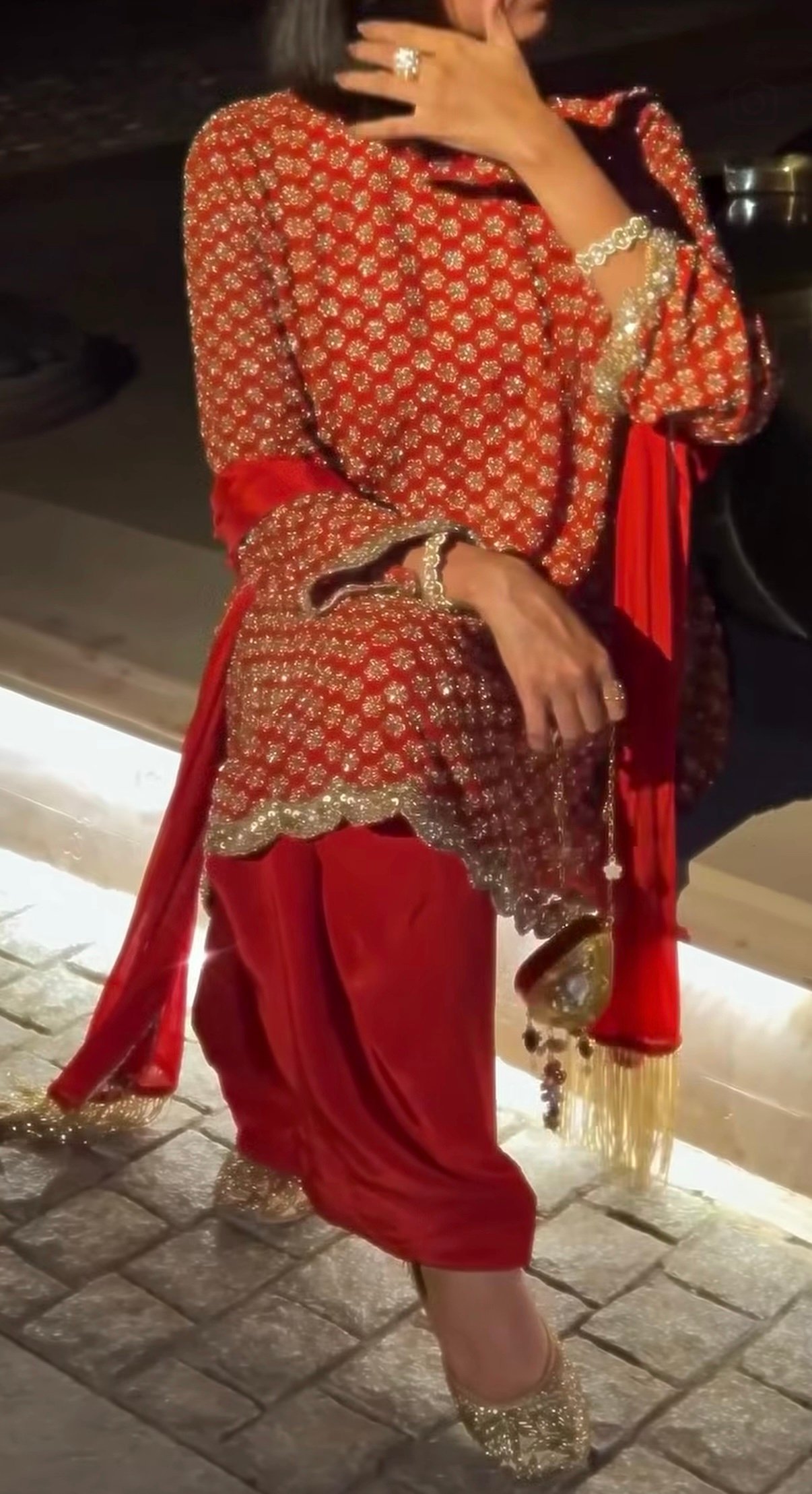 Orange handwork farshi set - Image 3